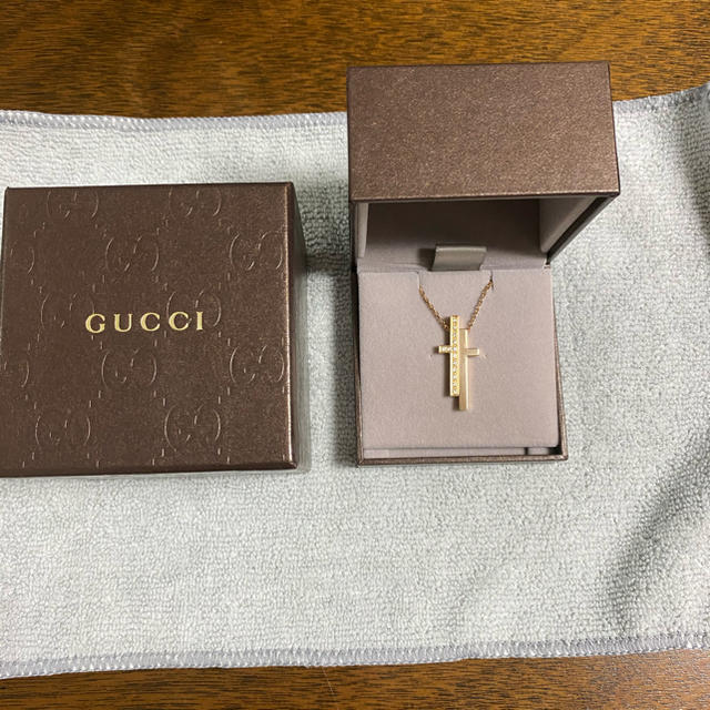 Gucci - GUCCI セパレートクロス　ネックレス　 K18 PG 13Pダイヤ　未使用品
