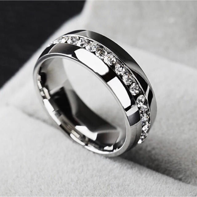 新品　15号　316l ステンレス製　AAA CZ ダイヤモンドリング　送料無料 メンズのアクセサリー(リング(指輪))の商品写真