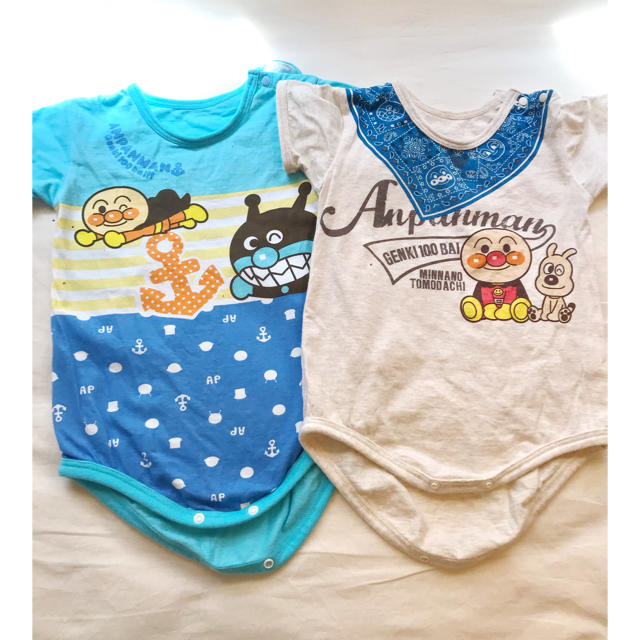 アンパンマン(アンパンマン)のアンパンマン　ロンパース4セット　90 キッズ/ベビー/マタニティのキッズ服男の子用(90cm~)(Tシャツ/カットソー)の商品写真