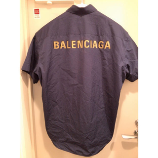 バレンシアガ(Balenciaga)の定価15万 美品 BALENCIAGA シャツ 紺 34(シャツ)