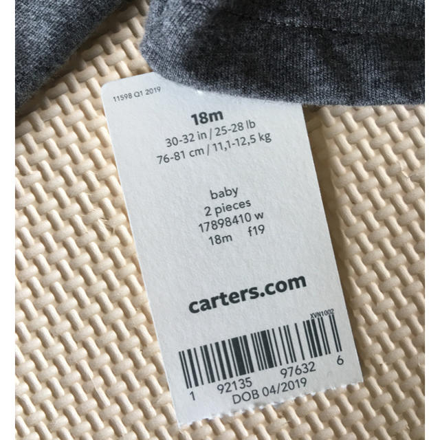 carter's(カーターズ)のcarter’s 80cm ベビー服 新品 キッズ/ベビー/マタニティのベビー服(~85cm)(Ｔシャツ)の商品写真