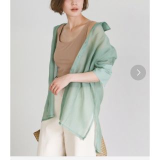 トゥデイフル(TODAYFUL)のselect MOCAシアーシャツ　グリーン(シャツ/ブラウス(長袖/七分))