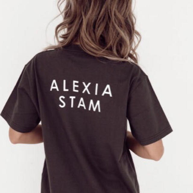 ALEXIA STAM(アリシアスタン)のチャコール　tee レディースのトップス(Tシャツ(半袖/袖なし))の商品写真