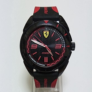 フェラーリ(Ferrari)の極美品【Ferrari/フェラーリ】FORZA メンズ腕時計 ブラック&レッド(腕時計(アナログ))