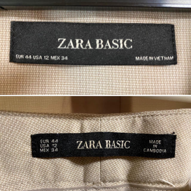 ZARA(ザラ)の未着用　ZARA   パンツ　スーツ　セットアップ　春夏　ベージュ　ほぼ新品 レディースのフォーマル/ドレス(スーツ)の商品写真