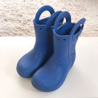 クロックス(crocs)のクロックスの長靴　レインブーツ　ブルー　16.5cm(長靴/レインシューズ)