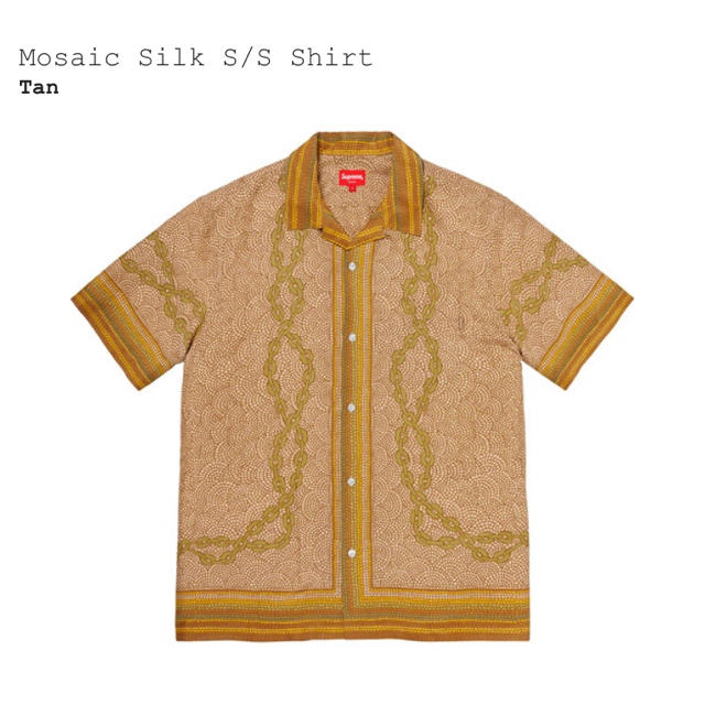 Supreme(シュプリーム)の定価以下 Supreme Mosaic Silk S/S Shirt Tan S メンズのトップス(シャツ)の商品写真