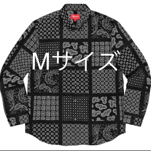 supreme Paisley Grid Shirt black Mサイズ