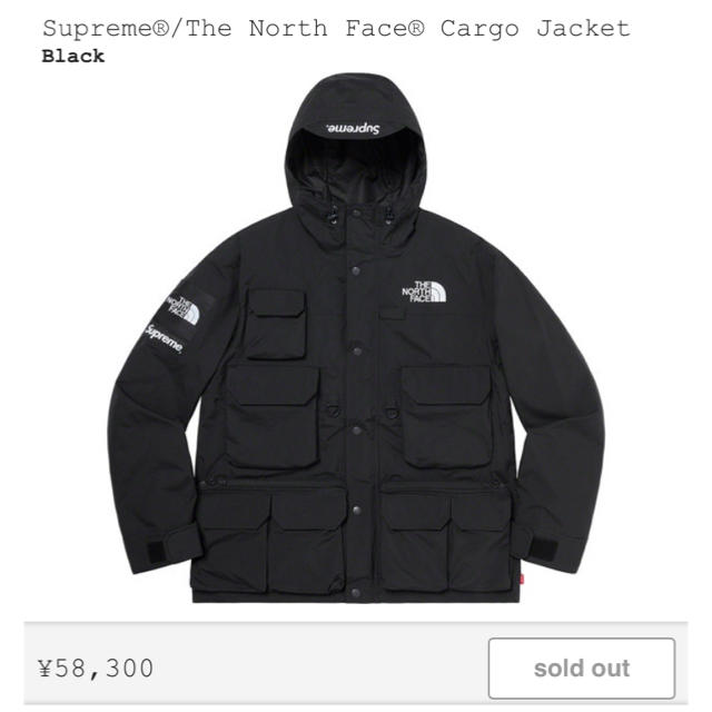 Supreme - supreme north face cargo jacket 黒M