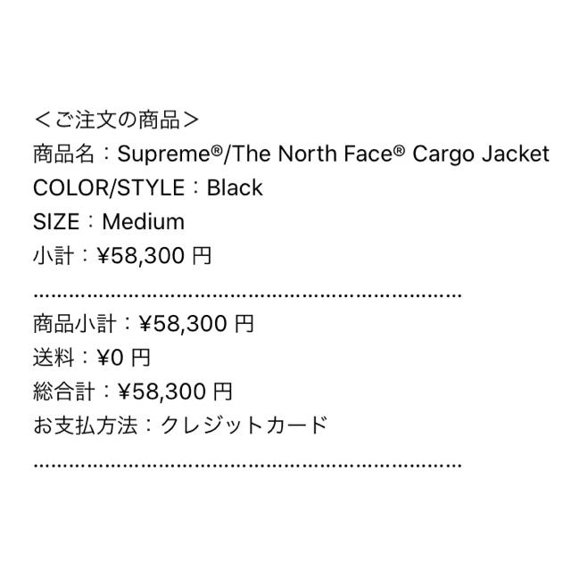 supreme north face cargo jacket 黒M 1