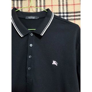 バーバリーブラックレーベル(BURBERRY BLACK LABEL)の【美品！人気ブラック】ポロシャツ(ポロシャツ)