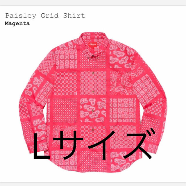 L supreme paisley grid shirt ペイズリー シャツ