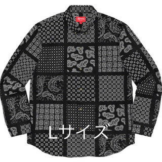 シュプリーム(Supreme)のsupreme  Paisley Grid Shirt Black 黒　L(シャツ)