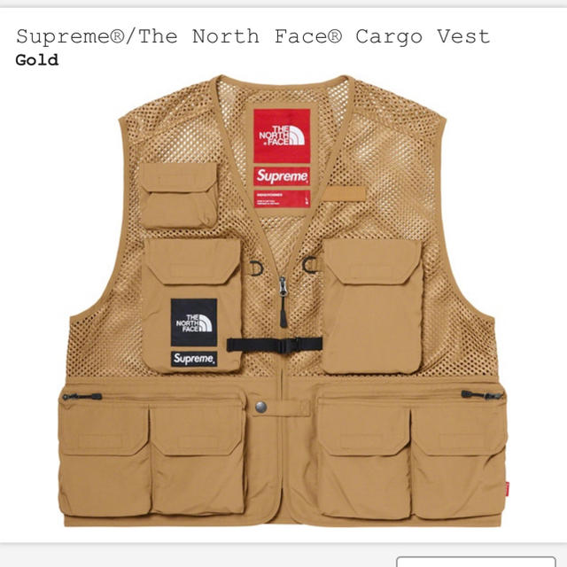 supreme the north face cargo vest gold L