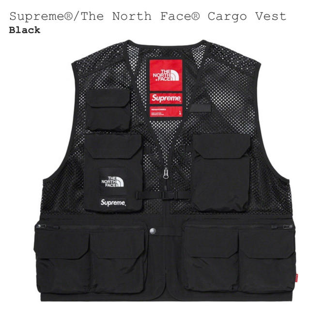 【M】supreme north face cargo vest ベスト
