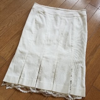 マテリア(MATERIA)のMATERIA / マテリア☆裾レース白マーメイドスカート(ひざ丈スカート)