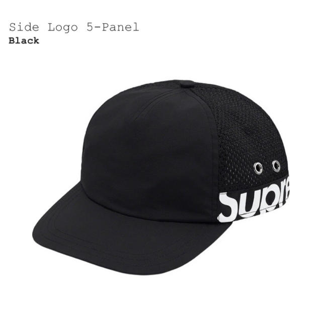 Side Logo 5-panel 黒　キャップ　supreme