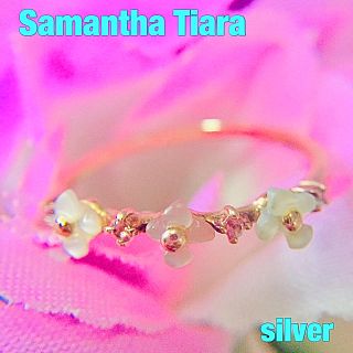 サマンサティアラ(Samantha Tiara)の⑨サマンサティアラ  silver フラワー&ストーンリング✨約11号(リング(指輪))