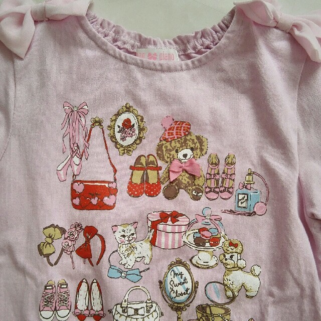 mezzo piano(メゾピアノ)のテディベア　ロンT  キッズ/ベビー/マタニティのキッズ服女の子用(90cm~)(Tシャツ/カットソー)の商品写真