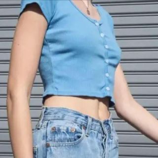 ブランディーメルビル(Brandy Melville)のBrandy Melville Zelly tops blue(Tシャツ(半袖/袖なし))