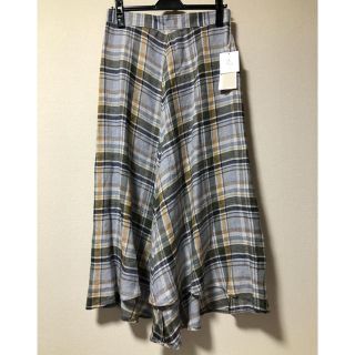 ニジュウサンク(23区)の23区 LIBECO HERRINGBONE PLAID フレアスカート(ロングスカート)