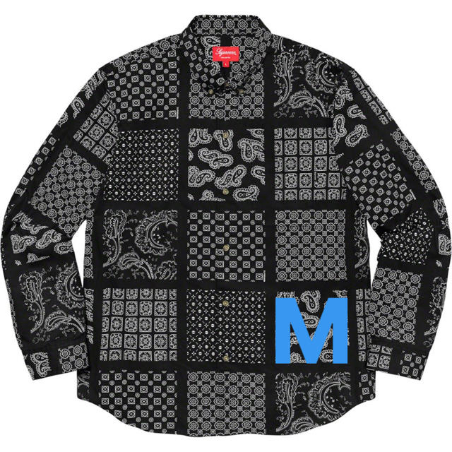 Supreme Paisley Grid Shirt Black M