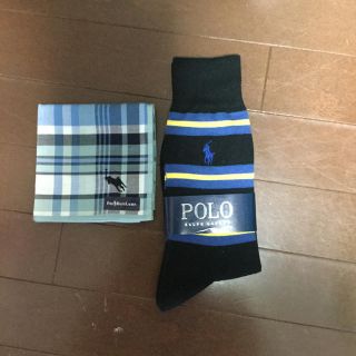 ポロラルフローレン(POLO RALPH LAUREN)の［新品未使用］父の日セット　ラルフローレン　ハンカチ＆靴下(ハンカチ/ポケットチーフ)