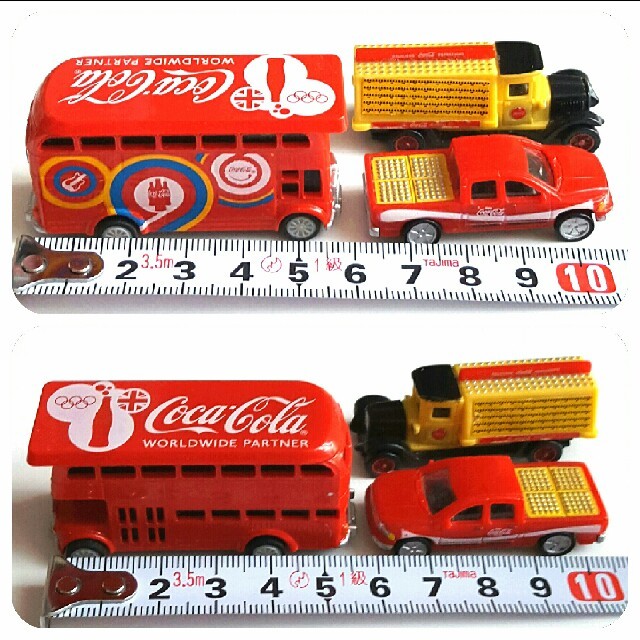 コカ・コーラ(コカコーラ)のCoca~Colaの車3台 エンタメ/ホビーのおもちゃ/ぬいぐるみ(ミニカー)の商品写真