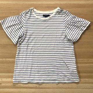 ギャップキッズ(GAP Kids)のGAP kids Tシャツ　150 白×水色ストライプ(Tシャツ/カットソー)