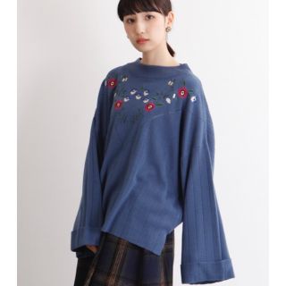 メルロー(merlot)の【メルロー】お花の刺繍 トップス セーター ニット カットソー(ニット/セーター)