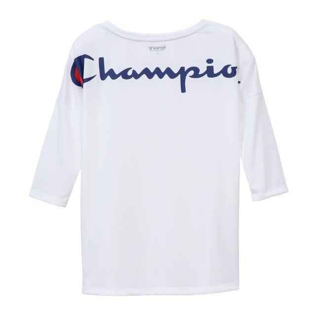 Champion(チャンピオン)の新品！チャンピオン　8分袖Tシャツ　ホワイト　L レディースのトップス(Tシャツ(長袖/七分))の商品写真