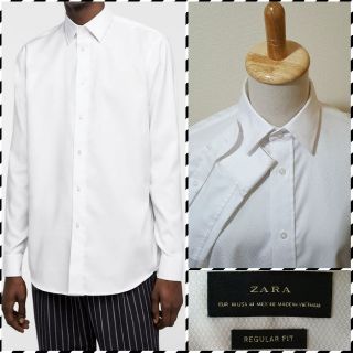 ザラ(ZARA)のZARA MAN★ノーアイロン★ホワイト★レギュラーカラー★長袖シャツ(シャツ)