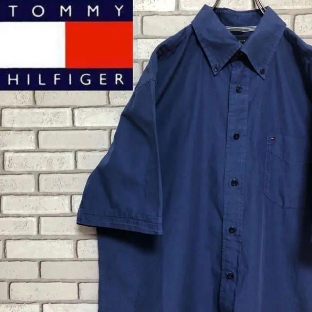 TOMMY HILFIGER(トミーヒルフィガー)のトミーヒルフィガー☆ロゴタグ刺繍BDネイビーシャツ メンズのトップス(シャツ)の商品写真
