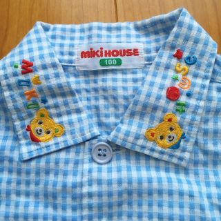 ミキハウス(mikihouse)のmiki house ミキハウス チェックシャツ プッチーくん 刺繍 100(ブラウス)