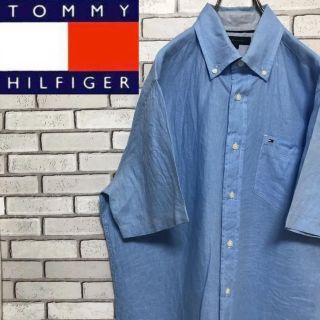 トミーヒルフィガー(TOMMY HILFIGER)の【レア】トミーヒルフィガー☆ロゴタグ刺繍リネンにBDシャツ(シャツ)