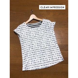 クリアインプレッション(CLEAR IMPRESSION)の新品同様クリアインプレッション★ボーダーレースカットソー (カットソー(半袖/袖なし))