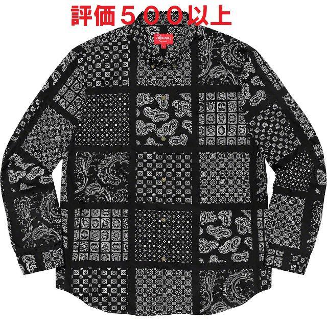 Supreme Paisley Grid Shirt 黒 M