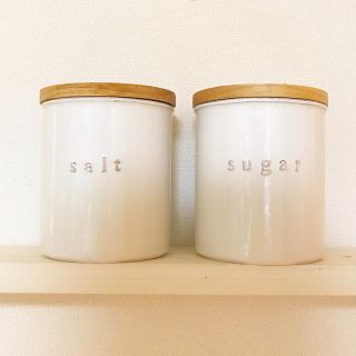 スタディオクリップ(STUDIO CLIP)のtosca 陶器キャニスター　salt & sugar セット(容器)