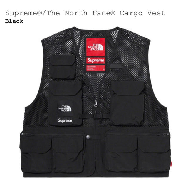 Supreme TNF Cargo Vest Black Small 新品