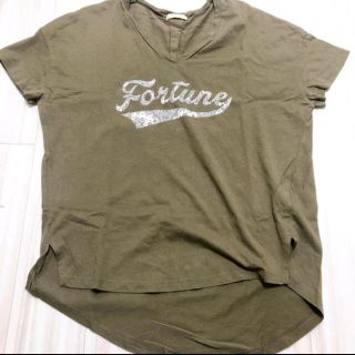 ハッシュアッシュ(HusHush)のロゴ Tシャツ カーキ(カットソー(半袖/袖なし))