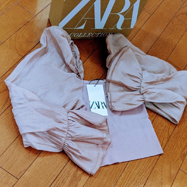 ZARA☆今季新作☆オーガンザトップス☆コンビ素材新品/タグ付き