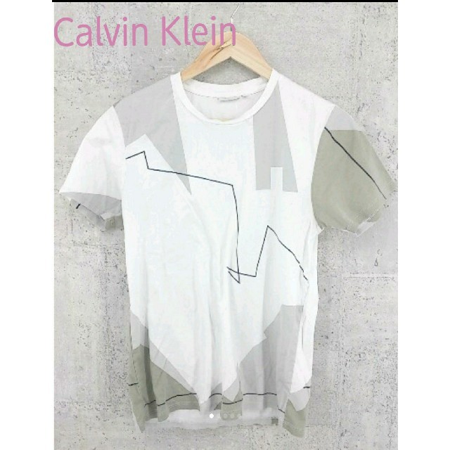 Calvin Klein(カルバンクライン)のCalvin Klein　総柄　ホワイト×グレー　状態良好　ユニセックス メンズのトップス(Tシャツ/カットソー(半袖/袖なし))の商品写真