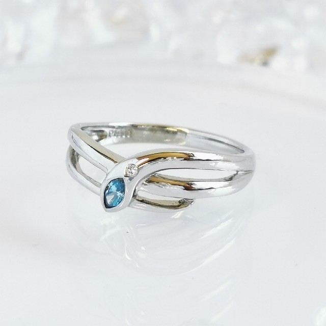 Pt900  ブルーダイヤモンド レディース リング レディースのアクセサリー(リング(指輪))の商品写真