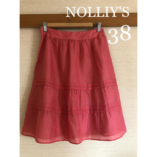ノーリーズ(NOLLEY'S)の【美品】NOLLEY'S ノーリーズ　ピンクのフレアスカート(ひざ丈スカート)