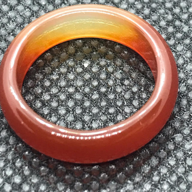 天然石 瑪瑙 めのう アゲート  濃いオレンジ 13.5号 リング　指輪  レディースのアクセサリー(リング(指輪))の商品写真