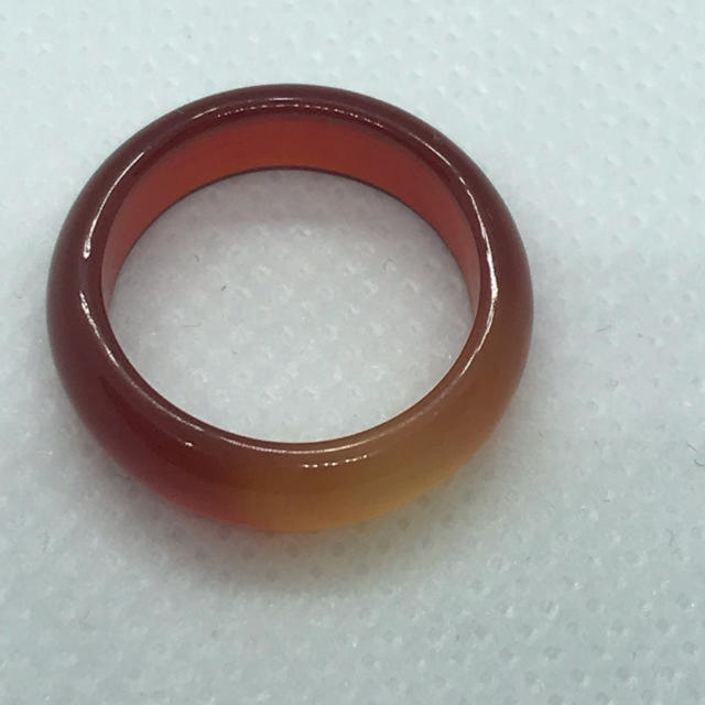 天然石 瑪瑙 めのう アゲート  濃いオレンジ 13.5号 リング　指輪  レディースのアクセサリー(リング(指輪))の商品写真