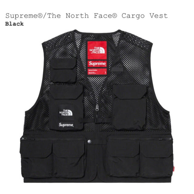 supreme×north face 20ss cargo vest 黒M ベスト