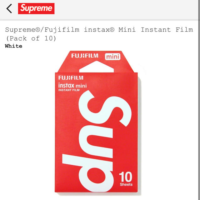 Supreme(シュプリーム)のSupreme®/Fujifilm instax® Mini Instant F スマホ/家電/カメラのカメラ(フィルムカメラ)の商品写真