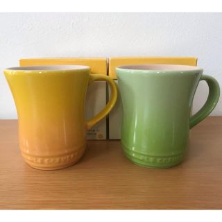 ルクルーゼ(LE CREUSET)のル・クルーゼ　マグカップS(イエロー&グリーン)(グラス/カップ)