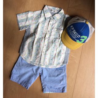 ニットプランナー(KP)のKP 半袖シャツ リバーシブルハーフパンツ キャップ 50㎝ 3点セット gap(Tシャツ/カットソー)